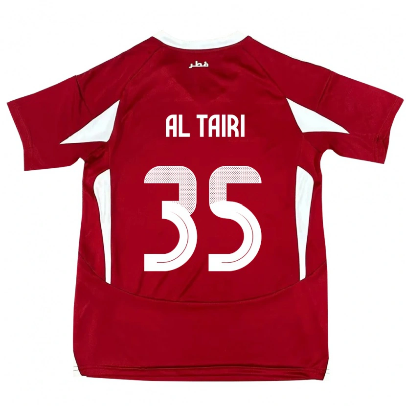 Danxen Mujer Camiseta Catar Osamah Al Tairi #35 Rojo 1ª Equipación 24-26 La Camisa México