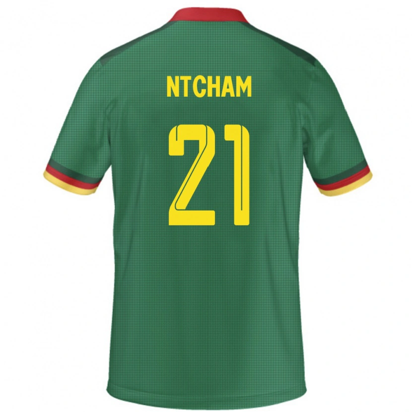 Danxen Mujer Camiseta Camerún Olivier Ntcham #21 Verde 1ª Equipación 24-26 La Camisa México