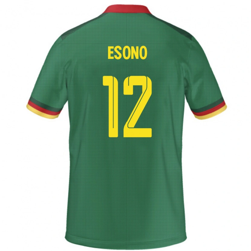 Danxen Mujer Camiseta Camerún Yannick Kamdoum Esono #12 Verde 1ª Equipación 24-26 La Camisa México