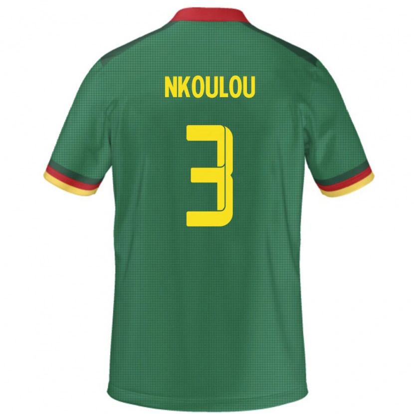Danxen Mujer Camiseta Camerún Nicolas Nkoulou #3 Verde 1ª Equipación 24-26 La Camisa México