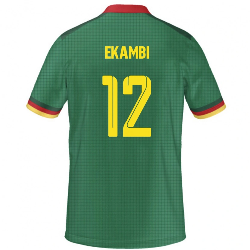 Danxen Mujer Camiseta Camerún Karl Toko Ekambi #12 Verde 1ª Equipación 24-26 La Camisa México