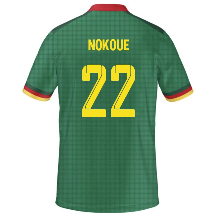 Danxen Mujer Camiseta Camerún Bryan Djile Nokoue #22 Verde 1ª Equipación 24-26 La Camisa México