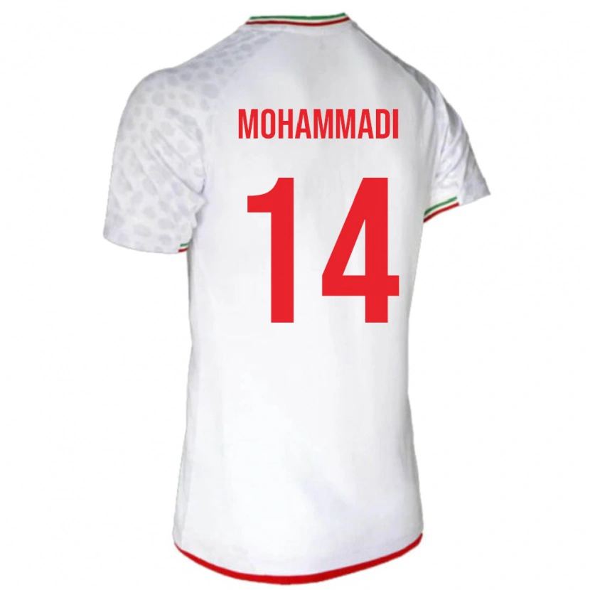 Danxen Mujer Camiseta Irán Abolfazl Mohammadi #14 Blanco 1ª Equipación 24-26 La Camisa México