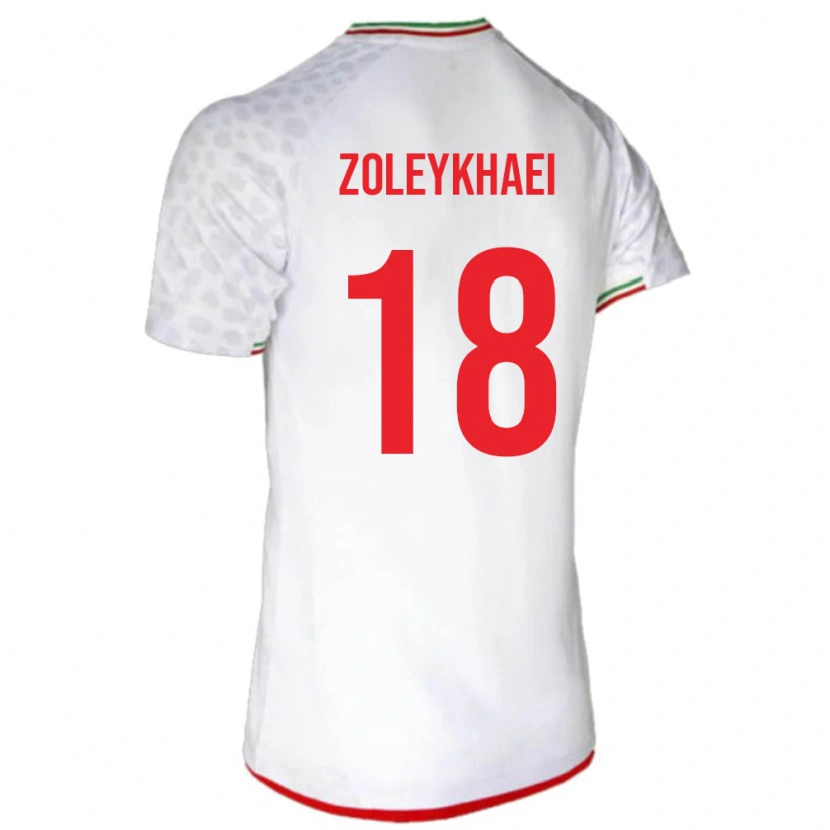 Danxen Mujer Camiseta Irán Abolfazl Zoleykhaei #18 Blanco 1ª Equipación 24-26 La Camisa México