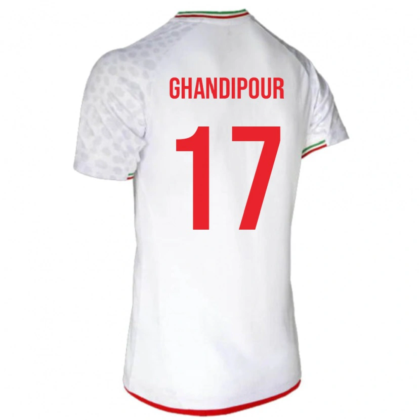 Danxen Mujer Camiseta Irán Reza Ghandipour #17 Blanco 1ª Equipación 24-26 La Camisa México
