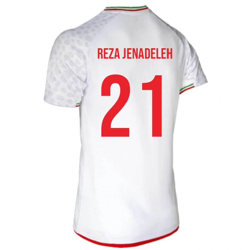 Danxen Mujer Camiseta Irán Ahmad Reza Jenadeleh #21 Blanco 1ª Equipación 24-26 La Camisa México