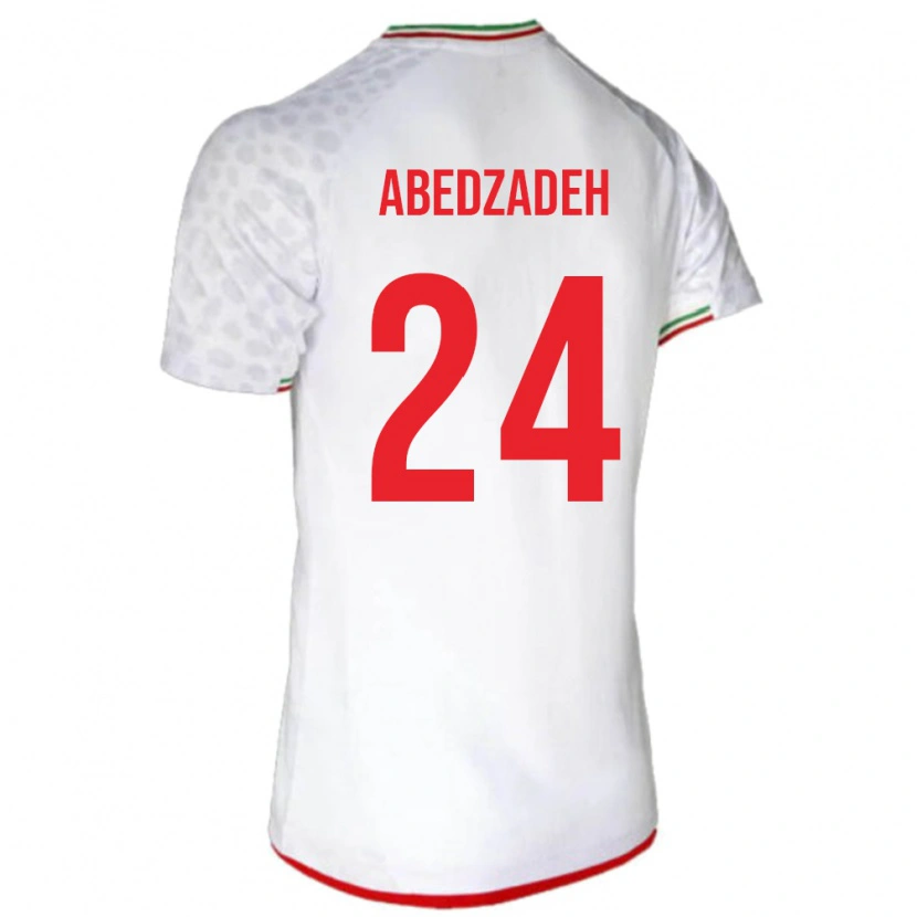 Danxen Mujer Camiseta Irán Amir Abedzadeh #24 Blanco 1ª Equipación 24-26 La Camisa México