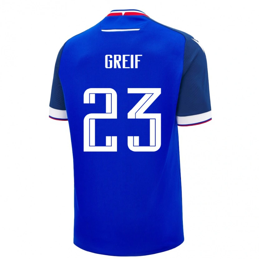 Danxen Mujer Camiseta Eslovaquia Dominik Greif #23 Azul 1ª Equipación 24-26 La Camisa México