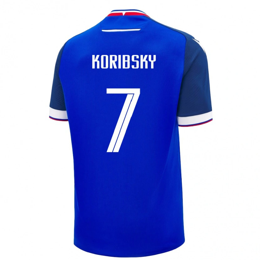 Danxen Mujer Camiseta Eslovaquia Simon Koribsky #7 Azul 1ª Equipación 24-26 La Camisa México