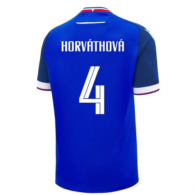 Danxen Mujer Camiseta Eslovaquia Andrea Horváthová #4 Azul 1ª Equipación 24-26 La Camisa México