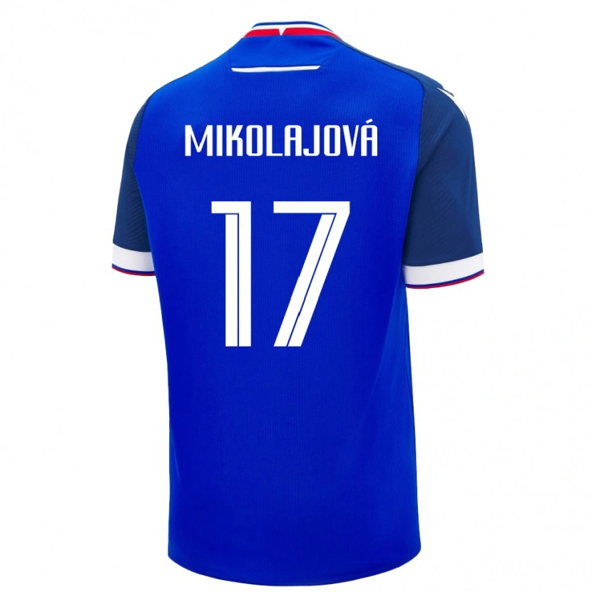 Danxen Mujer Camiseta Eslovaquia Mária Mikolajová #17 Azul 1ª Equipación 24-26 La Camisa México