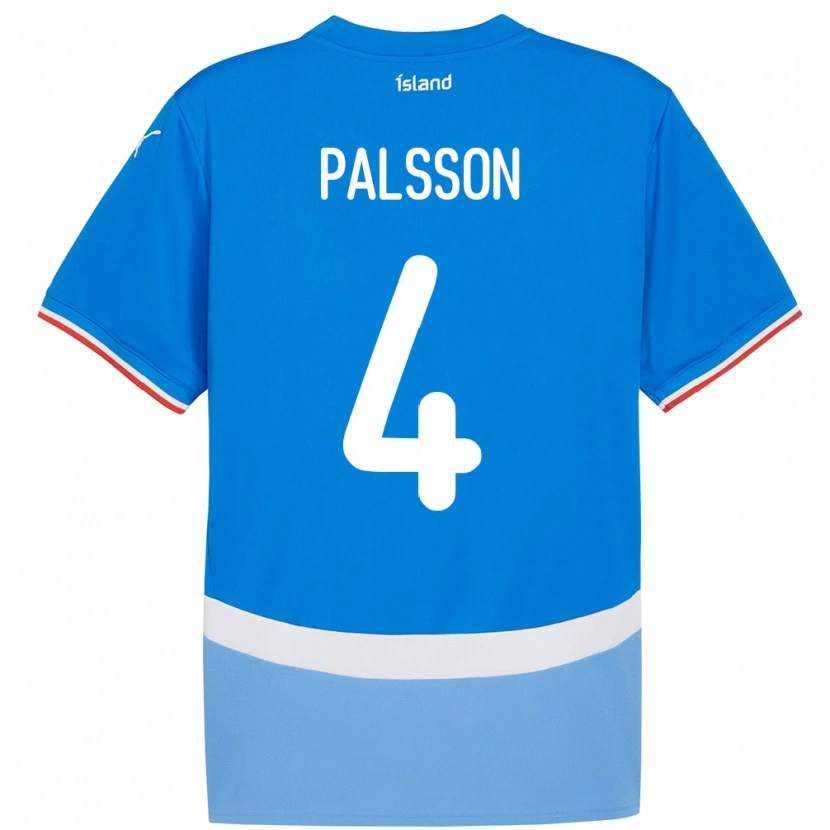 Danxen Mujer Camiseta Islandia Victor Pálsson #4 Azul 1ª Equipación 24-26 La Camisa México