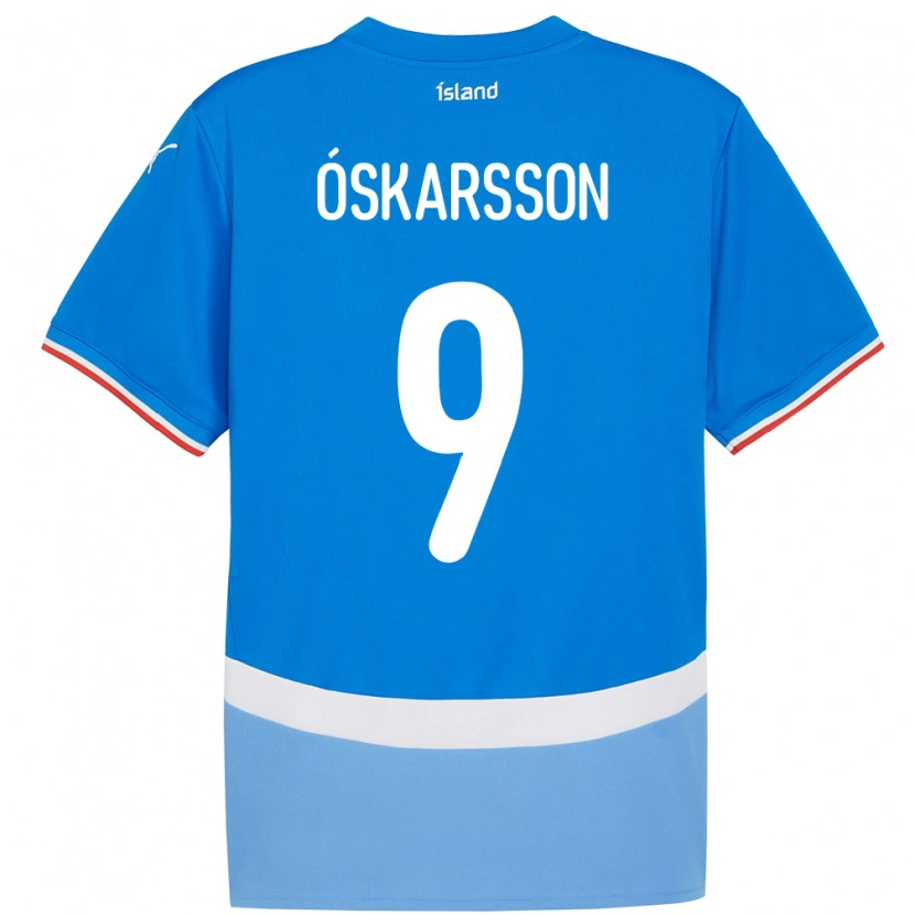 Danxen Mujer Camiseta Islandia Orri Óskarsson #9 Azul 1ª Equipación 24-26 La Camisa México