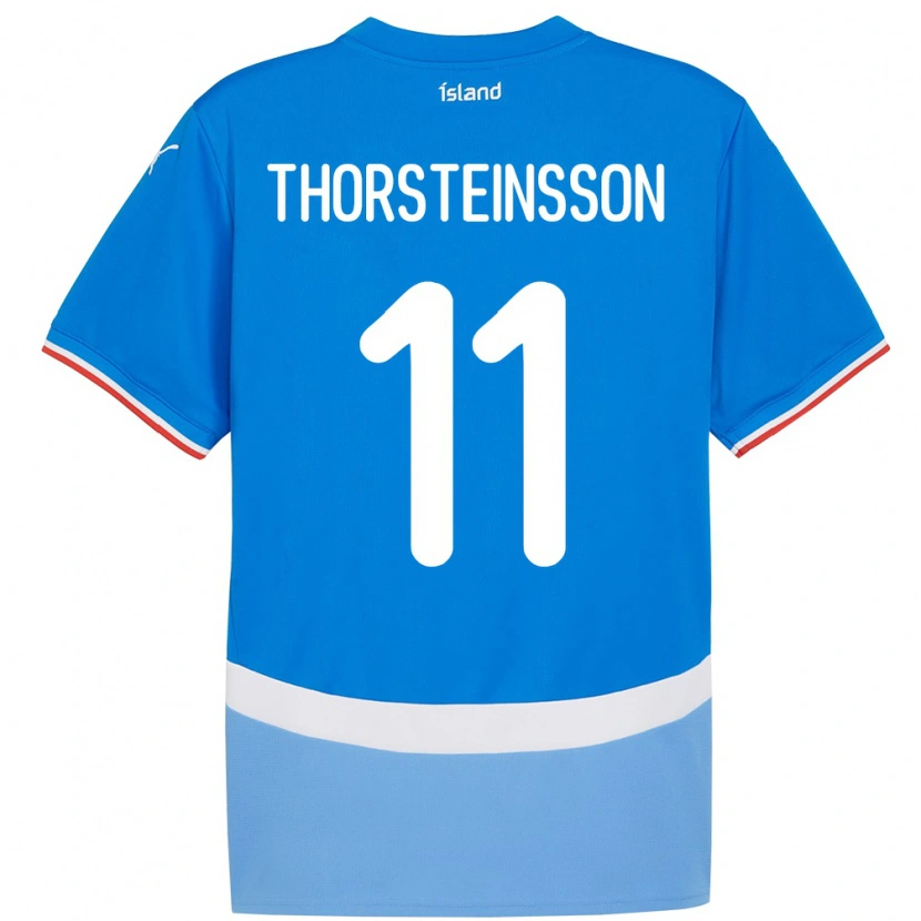 Danxen Mujer Camiseta Islandia Jón Dagur Thorsteinsson #11 Azul 1ª Equipación 24-26 La Camisa México