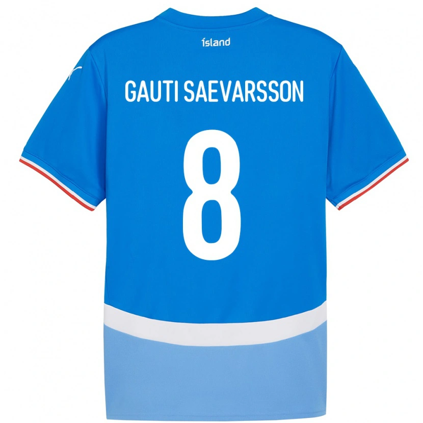 Danxen Mujer Camiseta Islandia Gudmar Gauti Saevarsson #8 Azul 1ª Equipación 24-26 La Camisa México