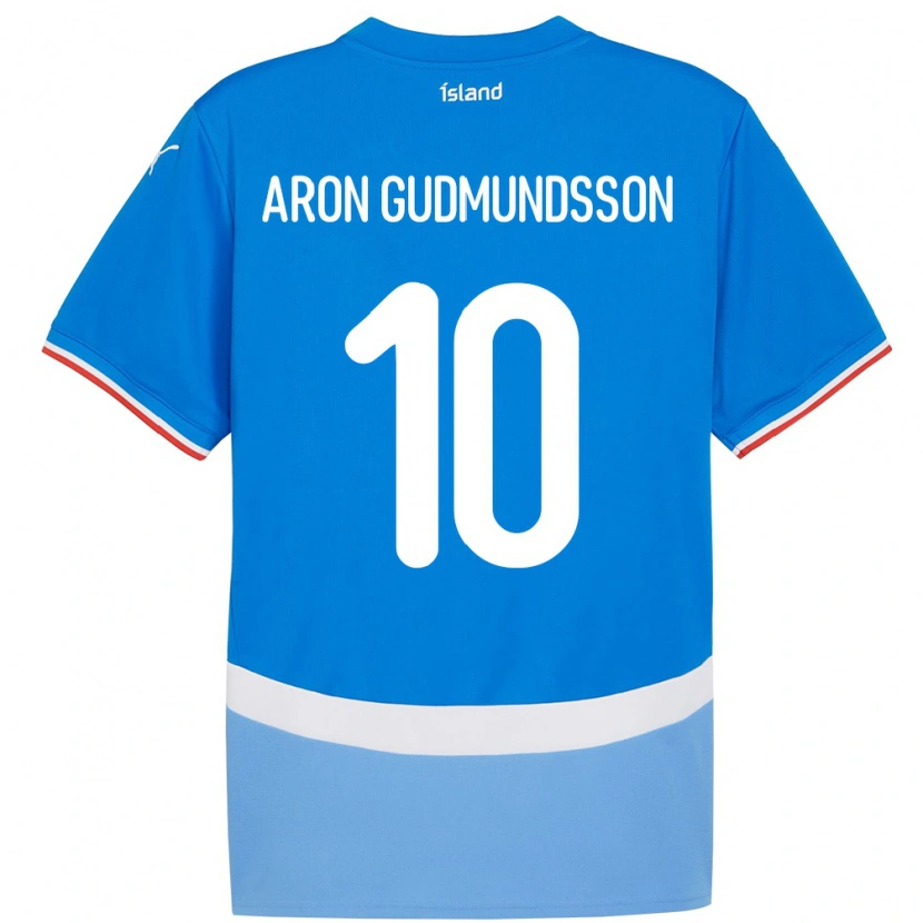 Danxen Mujer Camiseta Islandia Eggert Aron Gudmundsson #10 Azul 1ª Equipación 24-26 La Camisa México