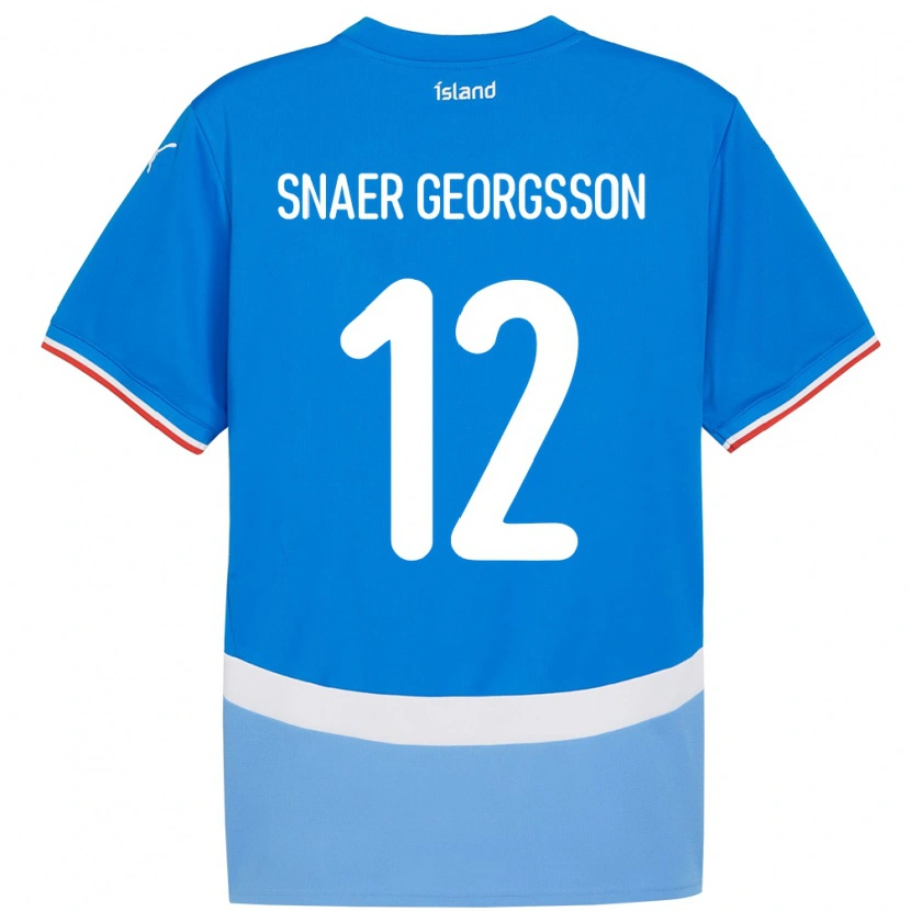 Danxen Mujer Camiseta Islandia Halldór Snaer Georgsson #12 Azul 1ª Equipación 24-26 La Camisa México