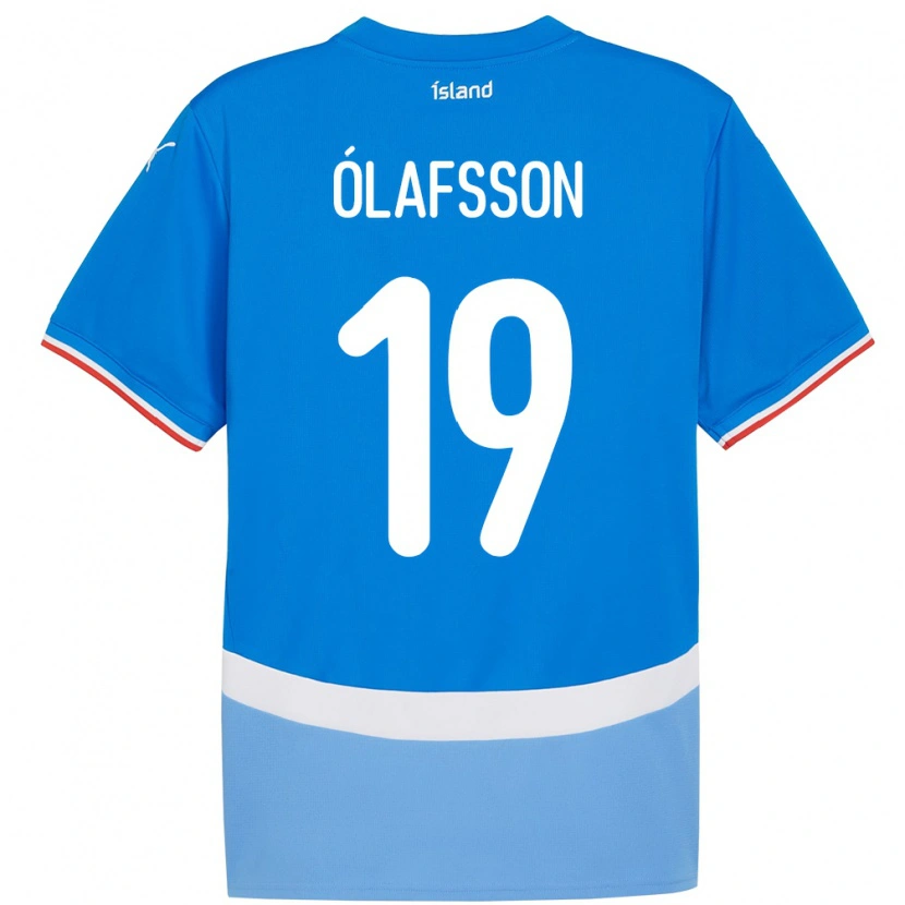 Danxen Mujer Camiseta Islandia Sigurdur Stefán Ólafsson #19 Azul 1ª Equipación 24-26 La Camisa México