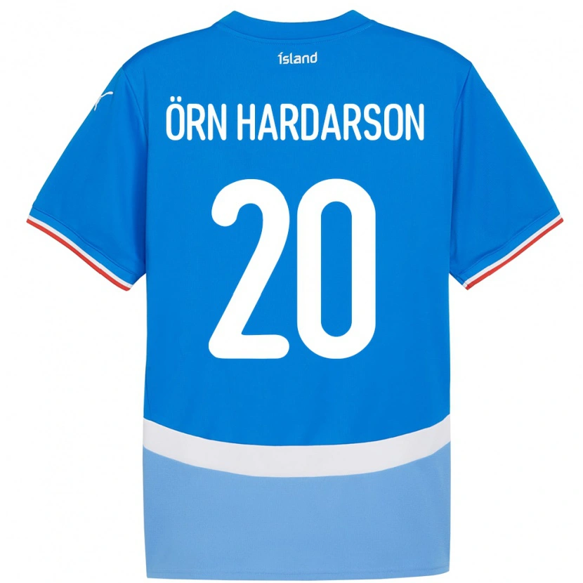 Danxen Mujer Camiseta Islandia Sesar Örn Hardarson #20 Azul 1ª Equipación 24-26 La Camisa México