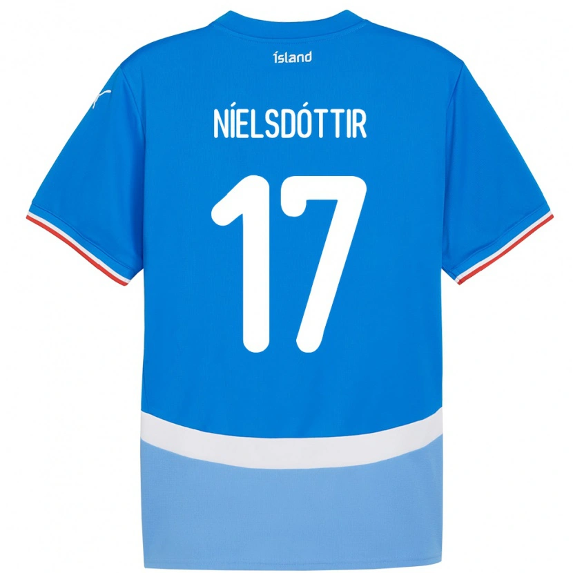 Danxen Mujer Camiseta Islandia Bryndís Arna Níelsdóttir #17 Azul 1ª Equipación 24-26 La Camisa México
