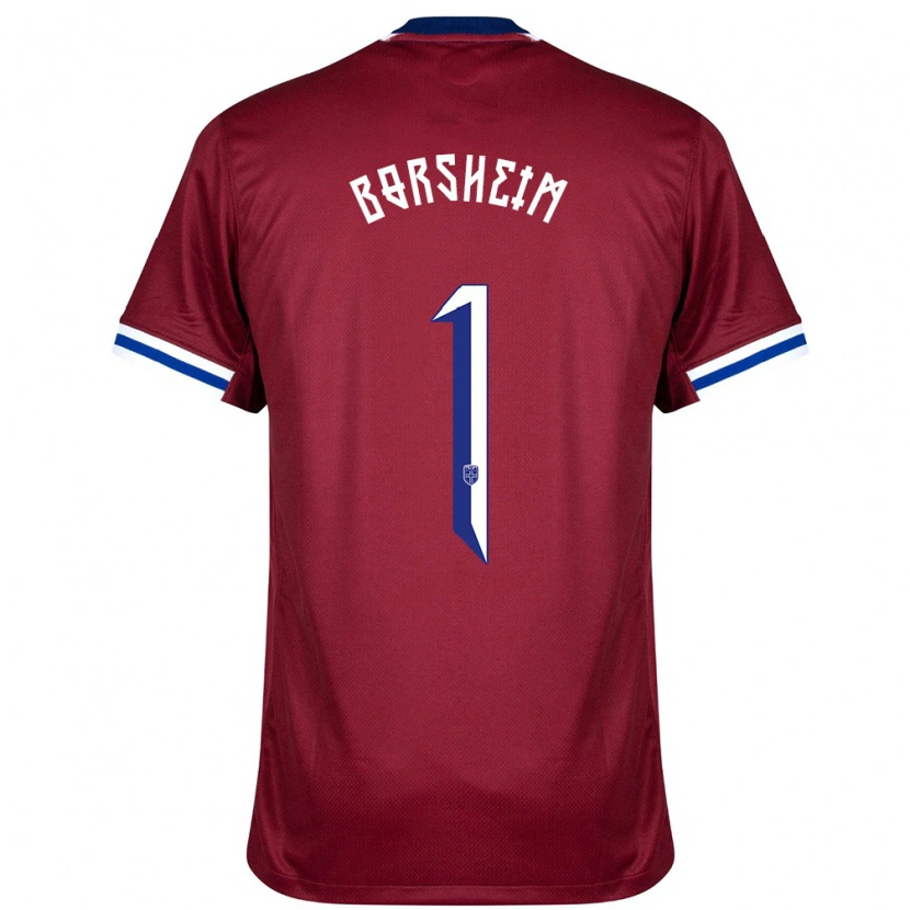 Danxen Mujer Camiseta Noruega Martin Børsheim #1 Rojo Azul Blanco 1ª Equipación 24-26 La Camisa México