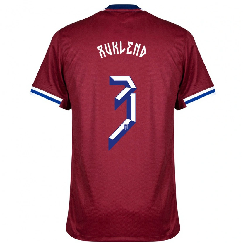 Danxen Mujer Camiseta Noruega Vetle Auklend #3 Rojo Azul Blanco 1ª Equipación 24-26 La Camisa México