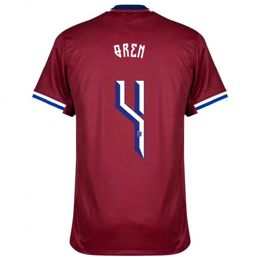 Danxen Mujer Camiseta Noruega Mathias Øren #4 Rojo Azul Blanco 1ª Equipación 24-26 La Camisa México