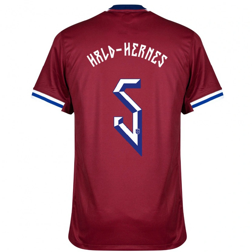 Danxen Mujer Camiseta Noruega Ulrik Hald-Hernes #5 Rojo Azul Blanco 1ª Equipación 24-26 La Camisa México