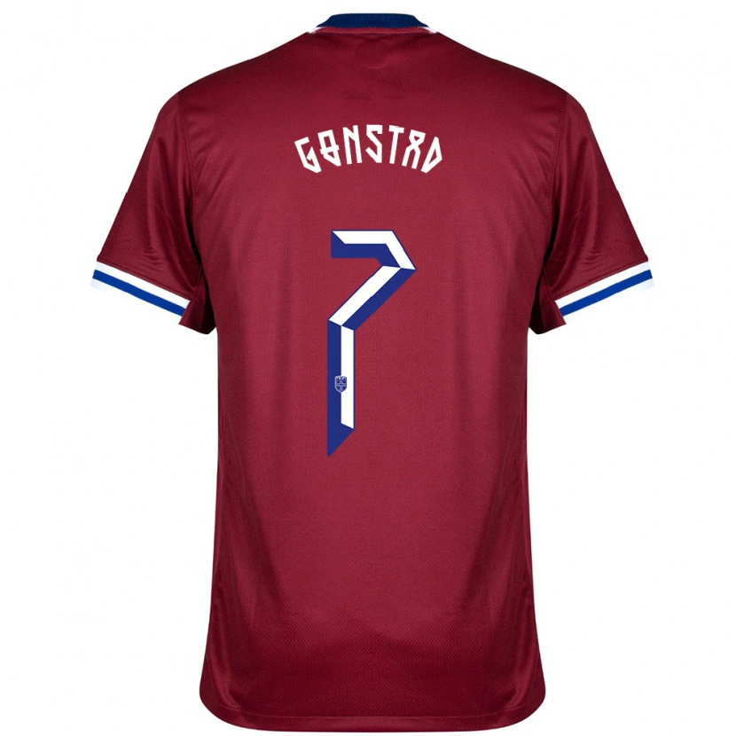 Danxen Mujer Camiseta Noruega Julian Gonstad #7 Rojo Azul Blanco 1ª Equipación 24-26 La Camisa México