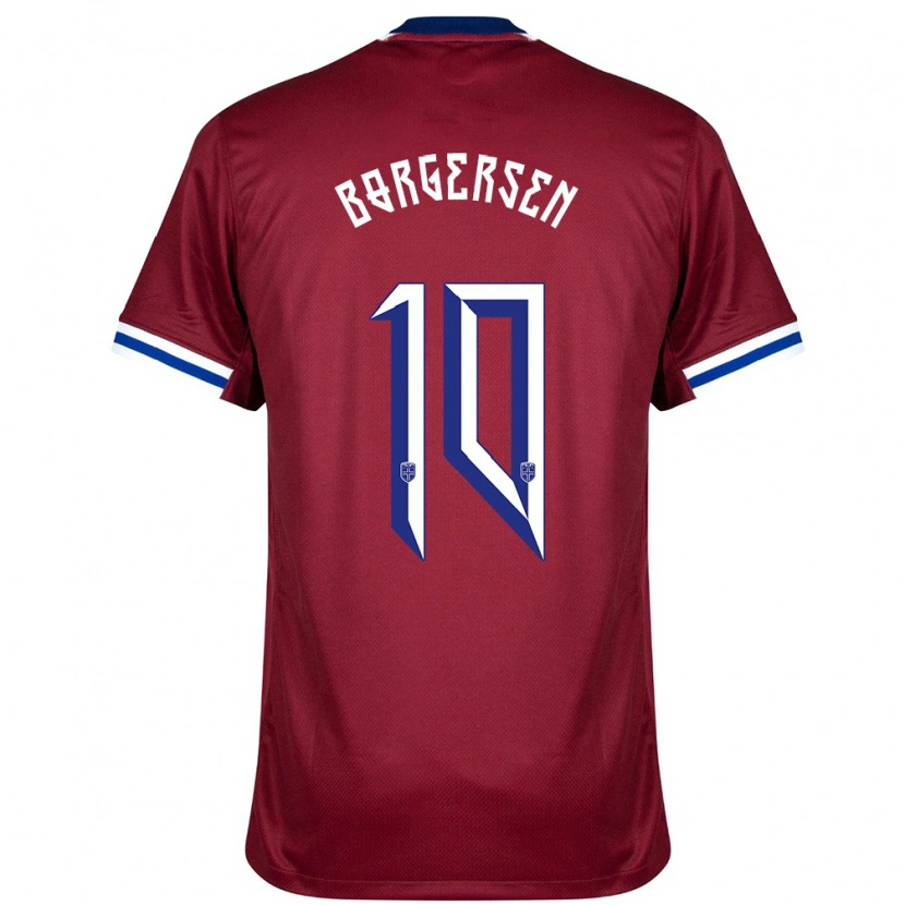 Danxen Mujer Camiseta Noruega Aleksander Borgersen #10 Rojo Azul Blanco 1ª Equipación 24-26 La Camisa México