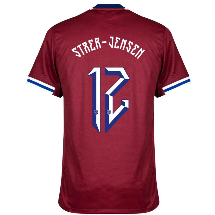 Danxen Mujer Camiseta Noruega Magnus Stær-Jensen #12 Rojo Azul Blanco 1ª Equipación 24-26 La Camisa México