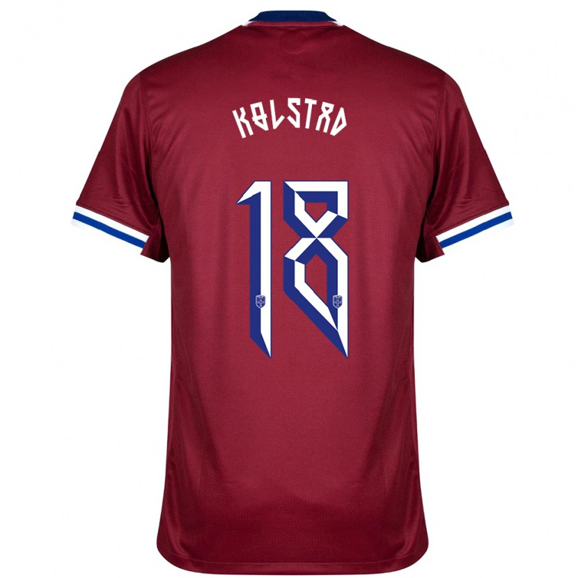 Danxen Mujer Camiseta Noruega Lucas Kolstad #18 Rojo Azul Blanco 1ª Equipación 24-26 La Camisa México