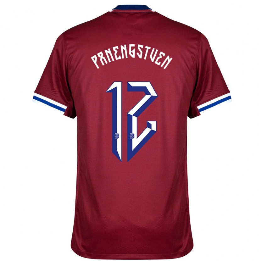Danxen Mujer Camiseta Noruega Selma Panengstuen #12 Rojo Azul Blanco 1ª Equipación 24-26 La Camisa México