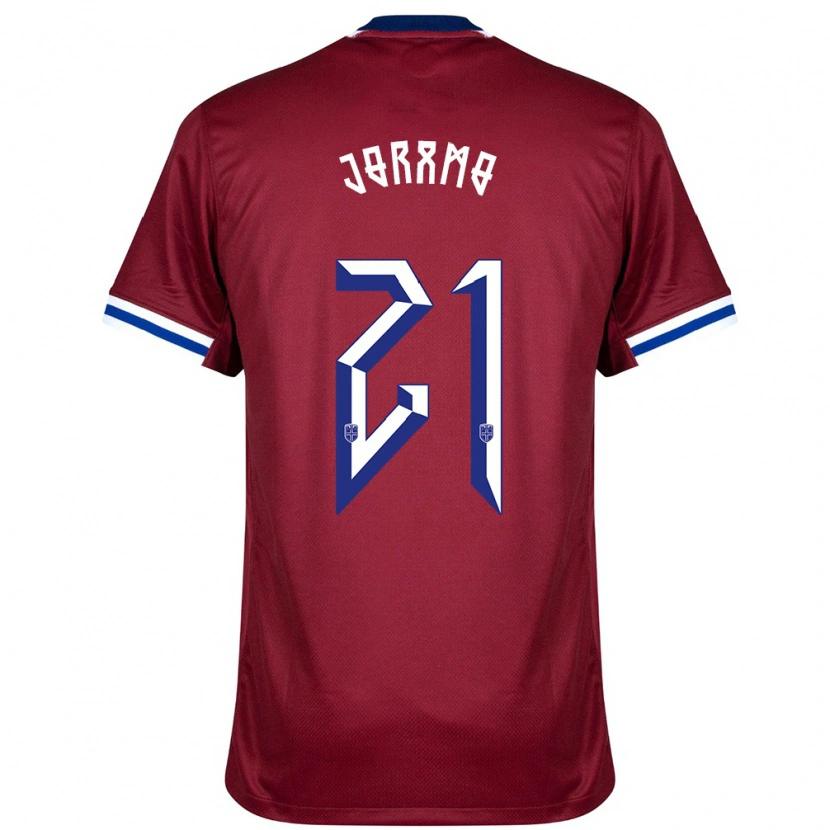 Danxen Mujer Camiseta Noruega Emilie Joramo #21 Rojo Azul Blanco 1ª Equipación 24-26 La Camisa México