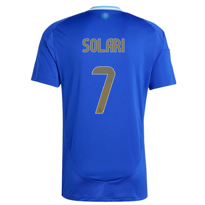 Danxen Mujer Camiseta Argentina Pablo Solari #7 Azul 2ª Equipación 24-26 La Camisa México