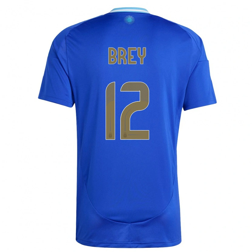 Danxen Mujer Camiseta Argentina Leandro Brey #12 Azul 2ª Equipación 24-26 La Camisa México