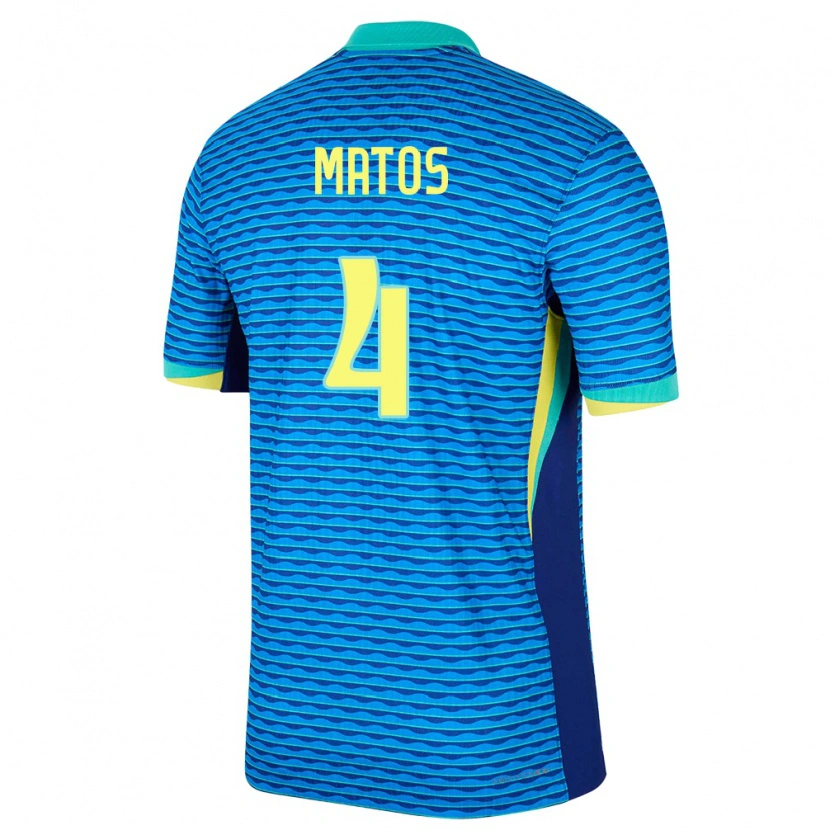 Danxen Mujer Camiseta Brasil Ryan Matos #4 Azul 2ª Equipación 24-26 La Camisa México