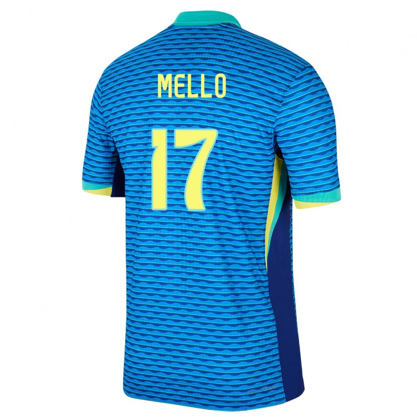 Danxen Mujer Camiseta Brasil Nícollas Mello #17 Azul 2ª Equipación 24-26 La Camisa México