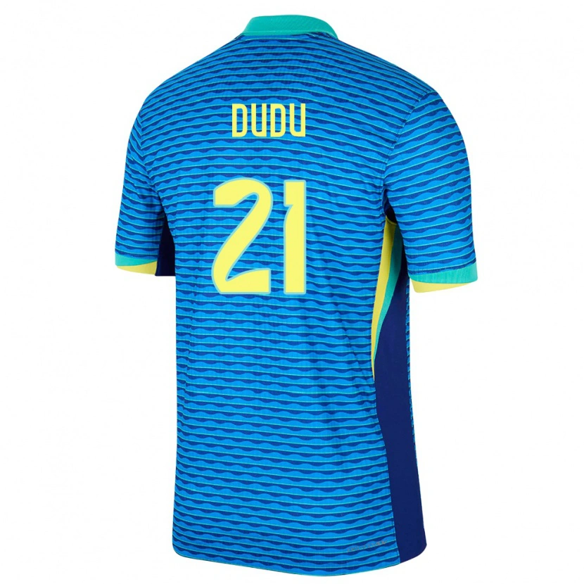 Danxen Mujer Camiseta Brasil Dudu #21 Azul 2ª Equipación 24-26 La Camisa México
