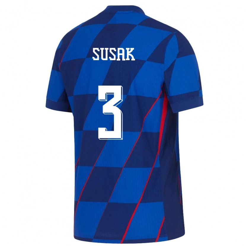 Danxen Mujer Camiseta Croacia Ante Susak #3 Azul 2ª Equipación 24-26 La Camisa México
