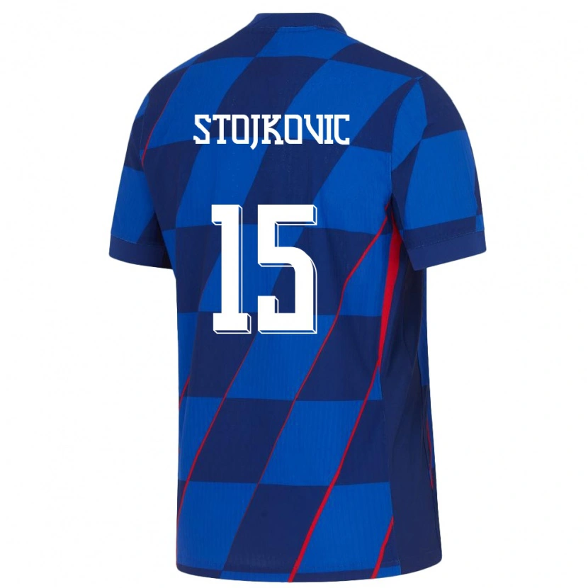 Danxen Mujer Camiseta Croacia Luka Stojkovic #15 Azul 2ª Equipación 24-26 La Camisa México