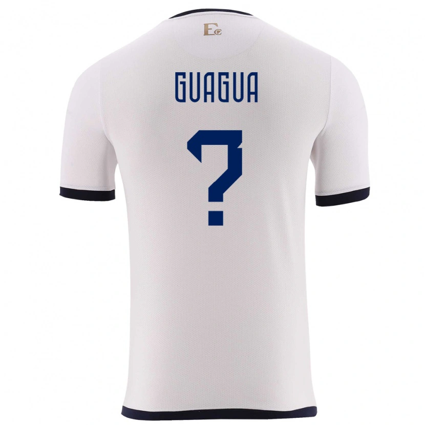 Danxen Mujer Camiseta Ecuador Darwin Guagua #0 Blanco 2ª Equipación 24-26 La Camisa México