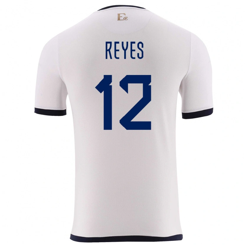 Danxen Mujer Camiseta Ecuador Jhafets Reyes #12 Blanco 2ª Equipación 24-26 La Camisa México
