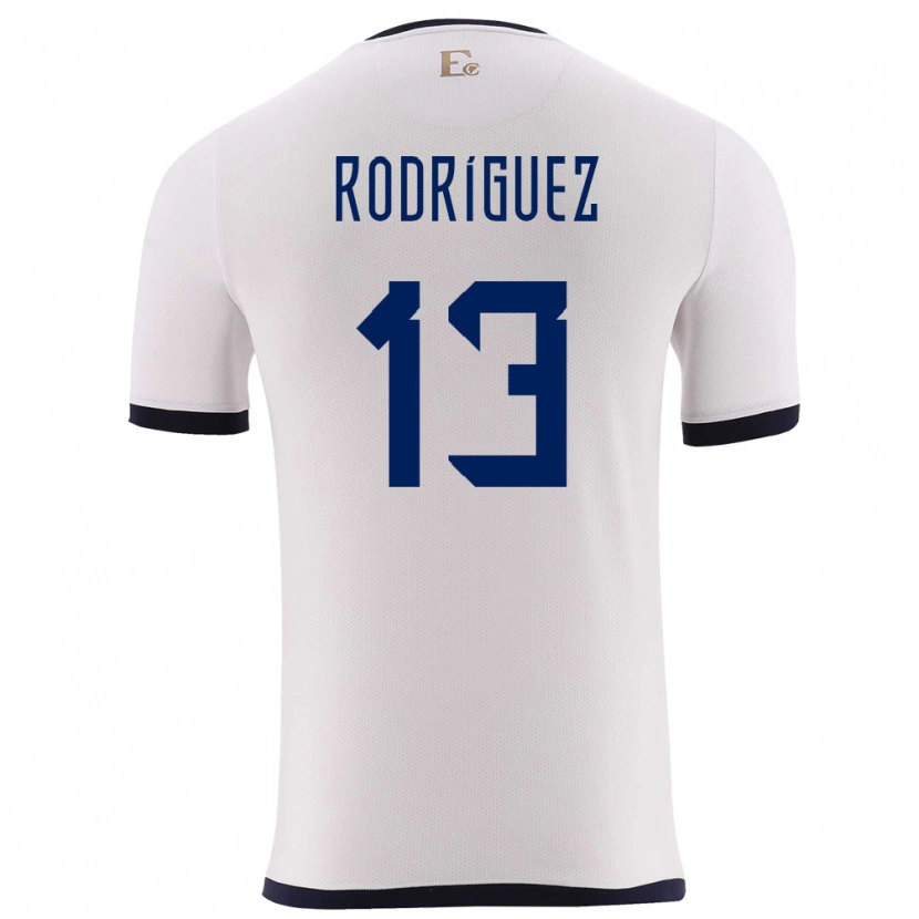 Danxen Mujer Camiseta Ecuador Emerson Rodríguez #13 Blanco 2ª Equipación 24-26 La Camisa México