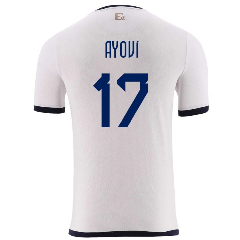Danxen Mujer Camiseta Ecuador Junior Ayoví #17 Blanco 2ª Equipación 24-26 La Camisa México
