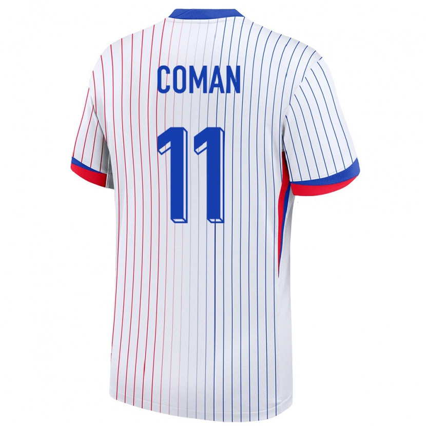 Danxen Mujer Camiseta Francia Kingsley Coman #11 Blanco 2ª Equipación 24-26 La Camisa México