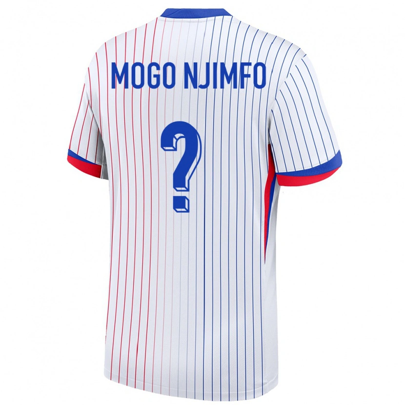 Danxen Mujer Camiseta Francia Arthur Mogo Njimfo #0 Blanco 2ª Equipación 24-26 La Camisa México