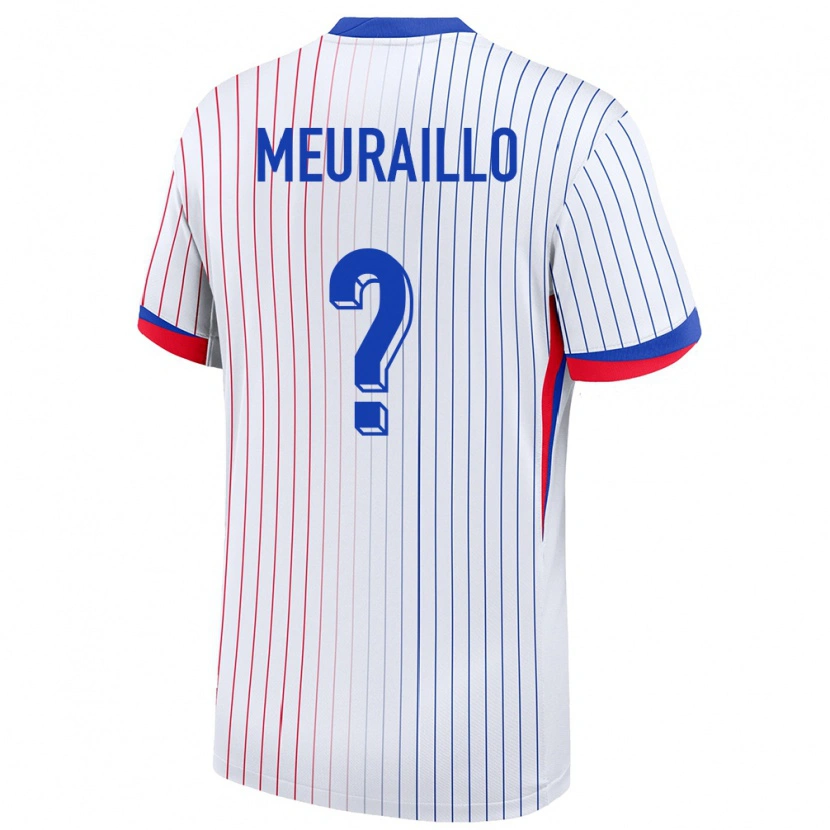 Danxen Mujer Camiseta Francia Thâo Mouapa Mwa Meuraillo #0 Blanco 2ª Equipación 24-26 La Camisa México