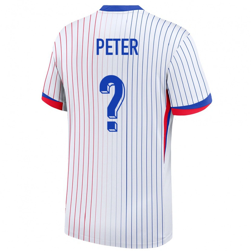 Danxen Mujer Camiseta Francia Joseph Peter #0 Blanco 2ª Equipación 24-26 La Camisa México