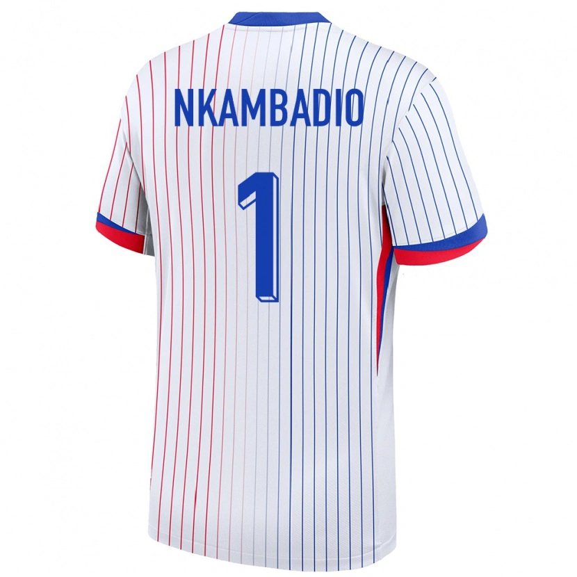 Danxen Mujer Camiseta Francia Obed Nkambadio #1 Blanco 2ª Equipación 24-26 La Camisa México